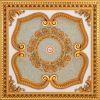 Beige and Gold Clover Square Chandelier Fan Ceiling Medallion