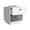 Paris 1 Drawer Nightstand , End Table, Side Table Open Lower Shelf -White