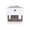 Paris 1 Drawer Nightstand , End Table, Side Table Open Lower Shelf -White