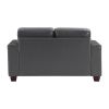 Living Room Gray Modern Comfort Loveseat 1pc Premium Faux Leather Upholstery Tufted Detail Solid Wood Frame Furniture